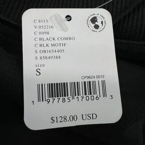 Free People NWT Eleanor Two Tone Oversized Sweatshirt Dress Black and White Sz S - Picture 7 of 10